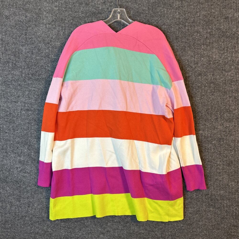 Crown & Ivy Womens Long Cardigan Sweater Size Medium Multi Color Open Front Cozy - Picture 2 of 9